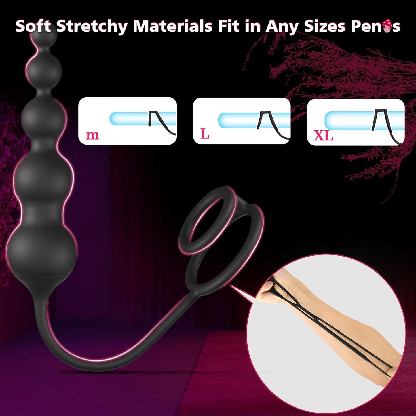 CascadeBeads Double Cock Ring Prostate Massager
