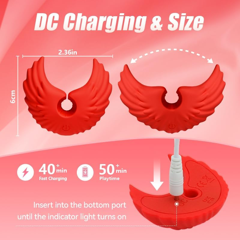 WingedWhisper Vibrating Nipple Clamps – Remote Control, 10 Modes