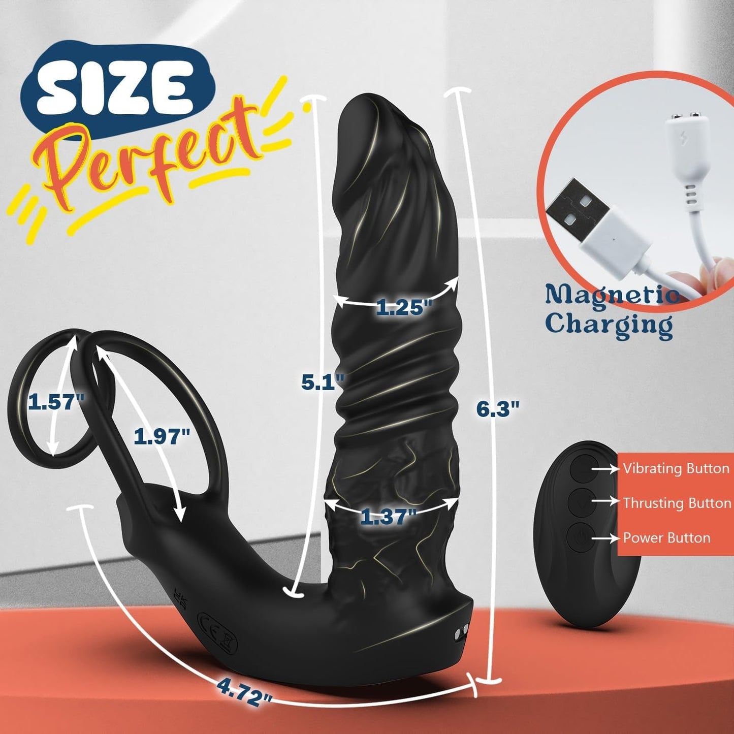 ApexSurge Thrusting Prostate Massager Cock Ring 9+9 Modes - Vixen | Nova Network