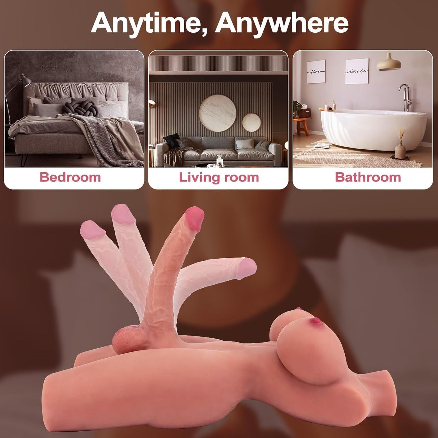 BellaBloom Trans Torso Sex Doll | Flexible Dildo & Breasts - Vixen Adult Playroom