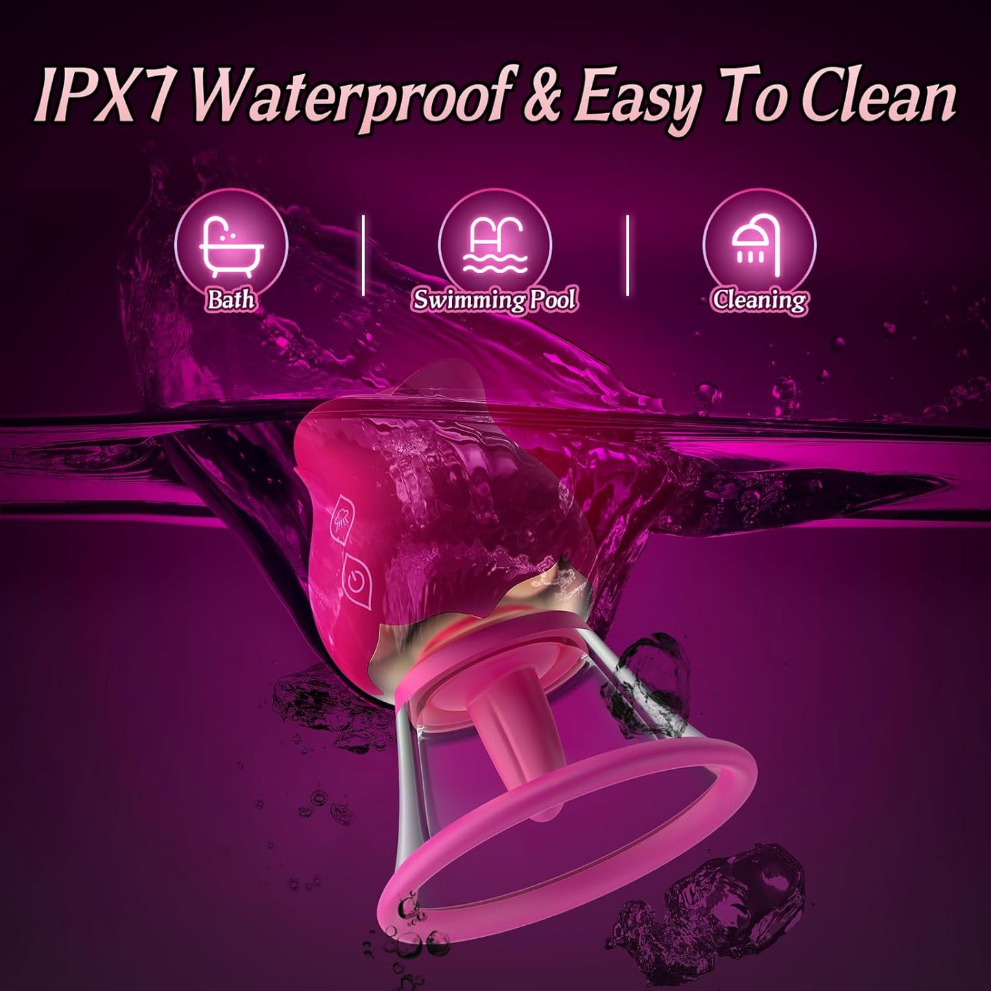 BlissBloom 5 - in - 1 Sucking & Rotating Rose Vibrator - Vixen | Nova Network