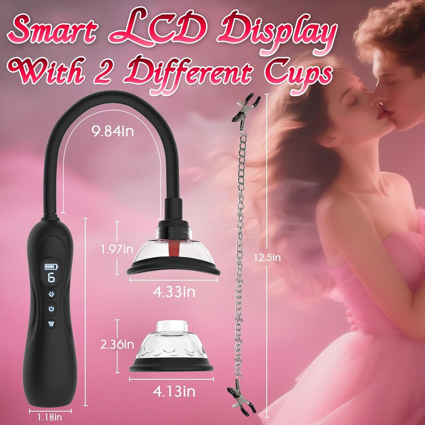 BlissPump Electric Pussy Pump with BDSM Nipple Clamps - Vixen | Nova Network
