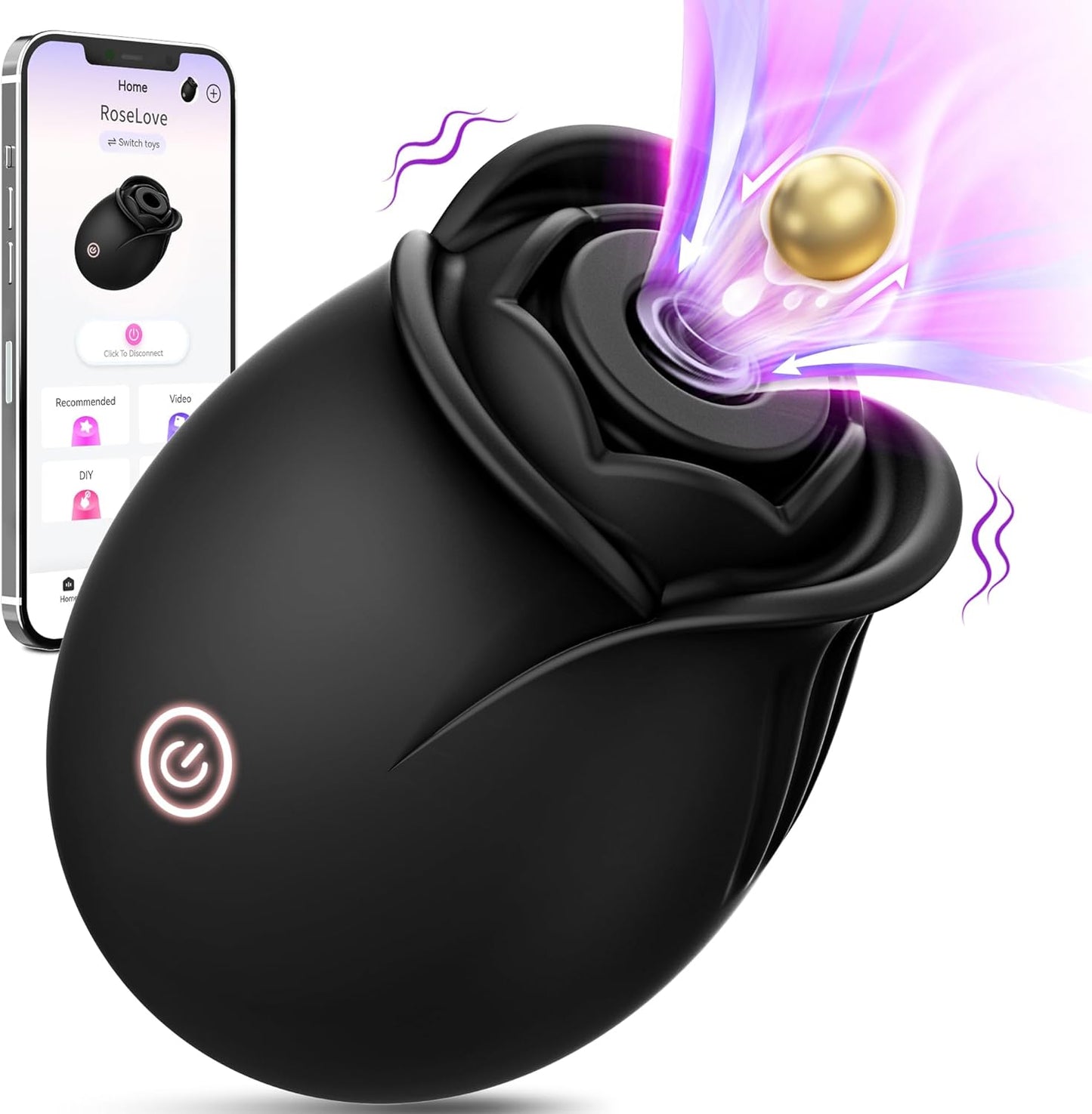 BloomPulse App - Controlled Rose Dual Suction Vibrator - Vixen | Nova Network