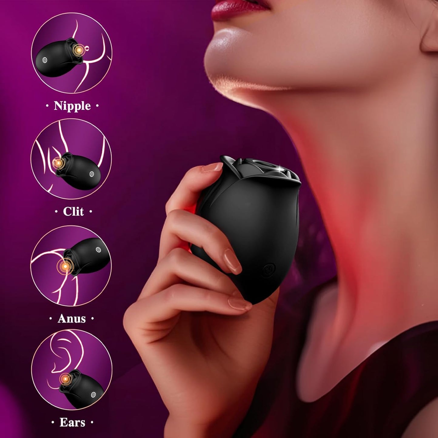BloomPulse App - Controlled Rose Dual Suction Vibrator - Vixen | Nova Network