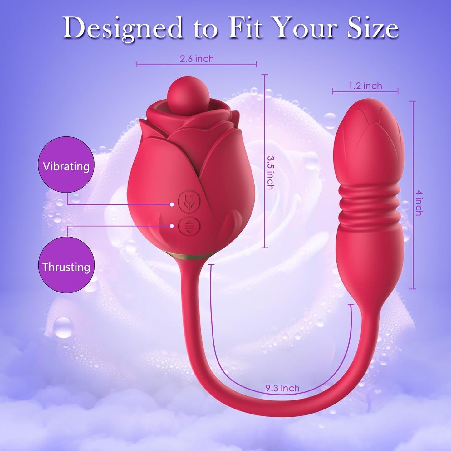 BloomThrust 3 - in - 1 Rose Clit & G - Spot Vibrator - Vixen | Nova Network