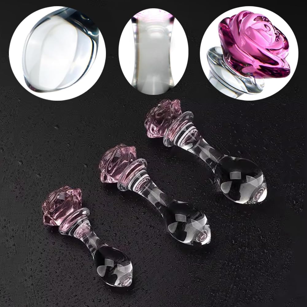 BlushBloom Rose Glass Anal Plug Set - Vixen | Nova Network
