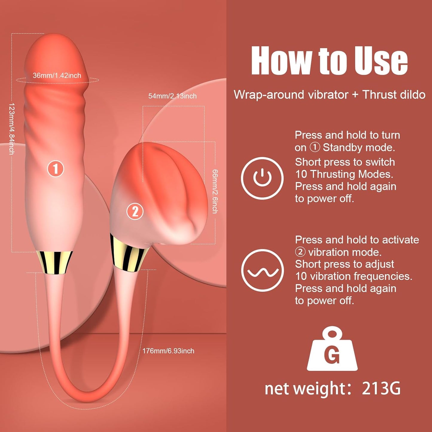 BlushThrust 3 - in - 1 Thrusting Vibrator - Vixen | Nova Network
