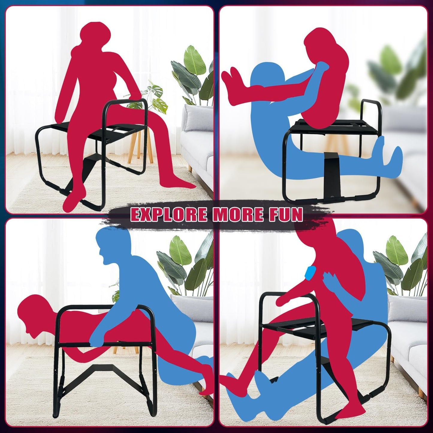 BounceEase Adjustable Sex Chair with Armrest - Vixen | Nova Network