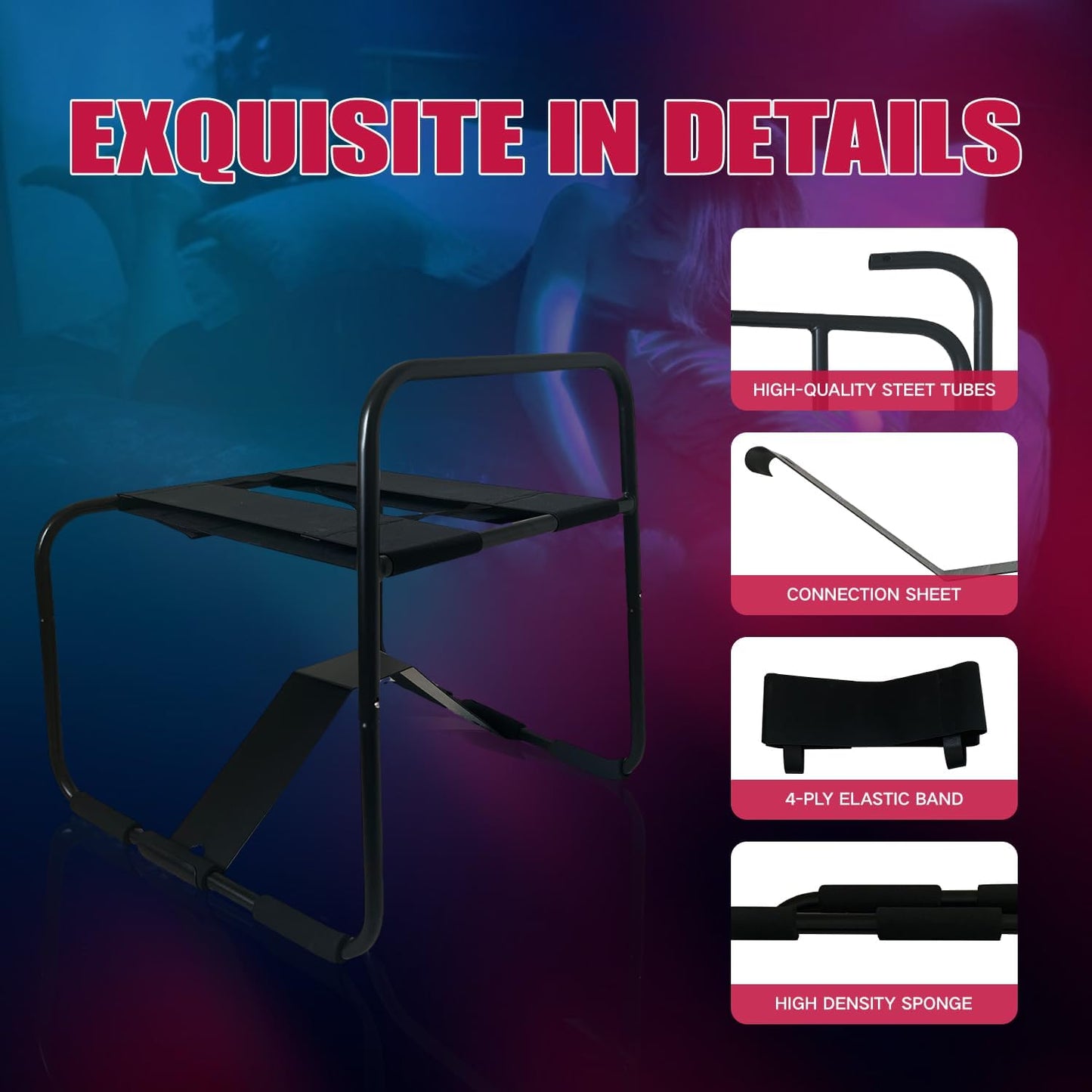BounceEase Adjustable Sex Chair with Armrest - Vixen | Nova Network