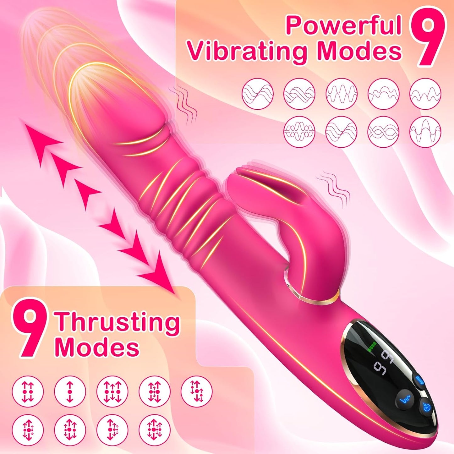 BunnyThrust 3 - in - 1 Thrusting Rabbit Vibrator - Vixen | Nova Network