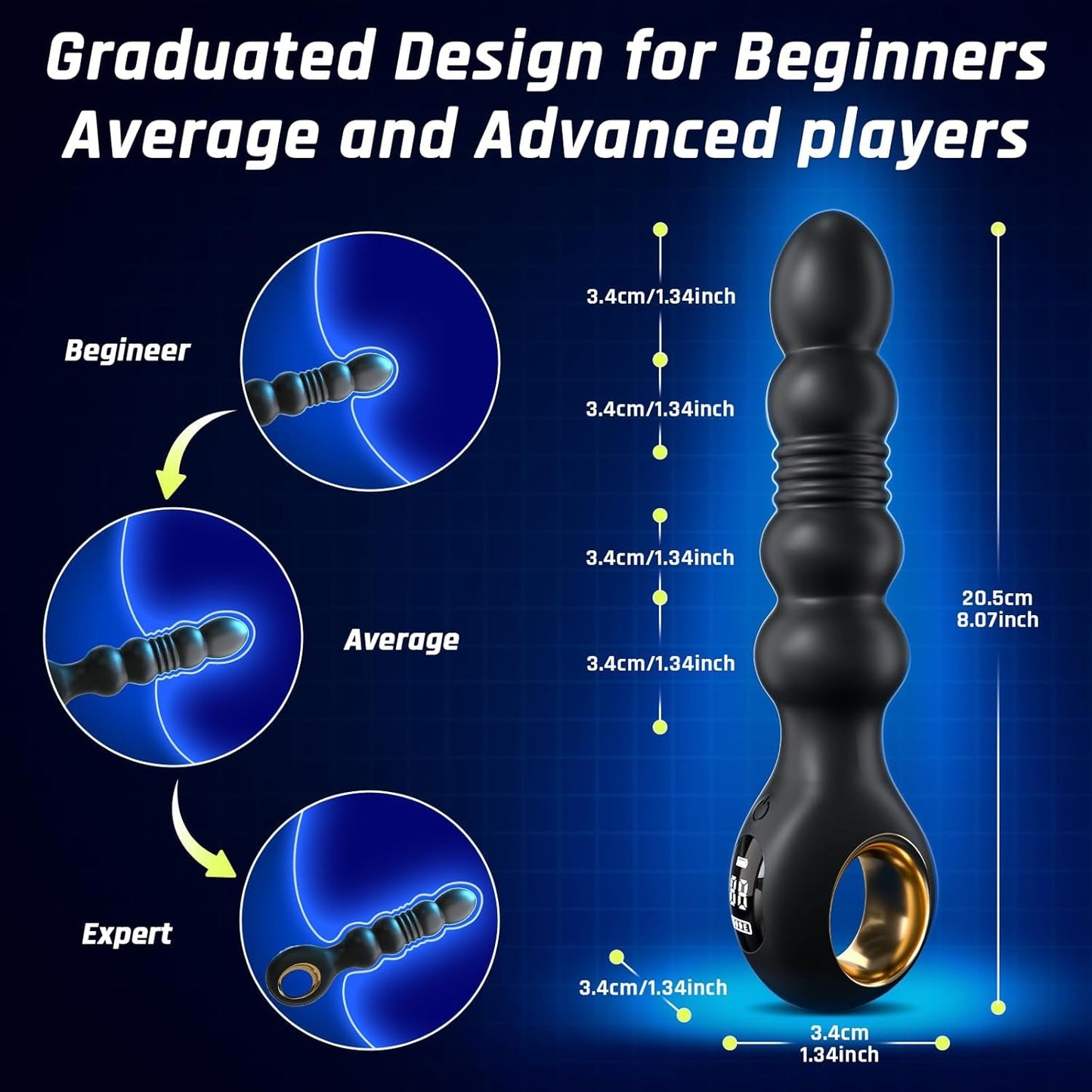 CascadePulseAnal Beads Prostate Massager Thrusting 7+7 Modes - Vixen | Nova Network
