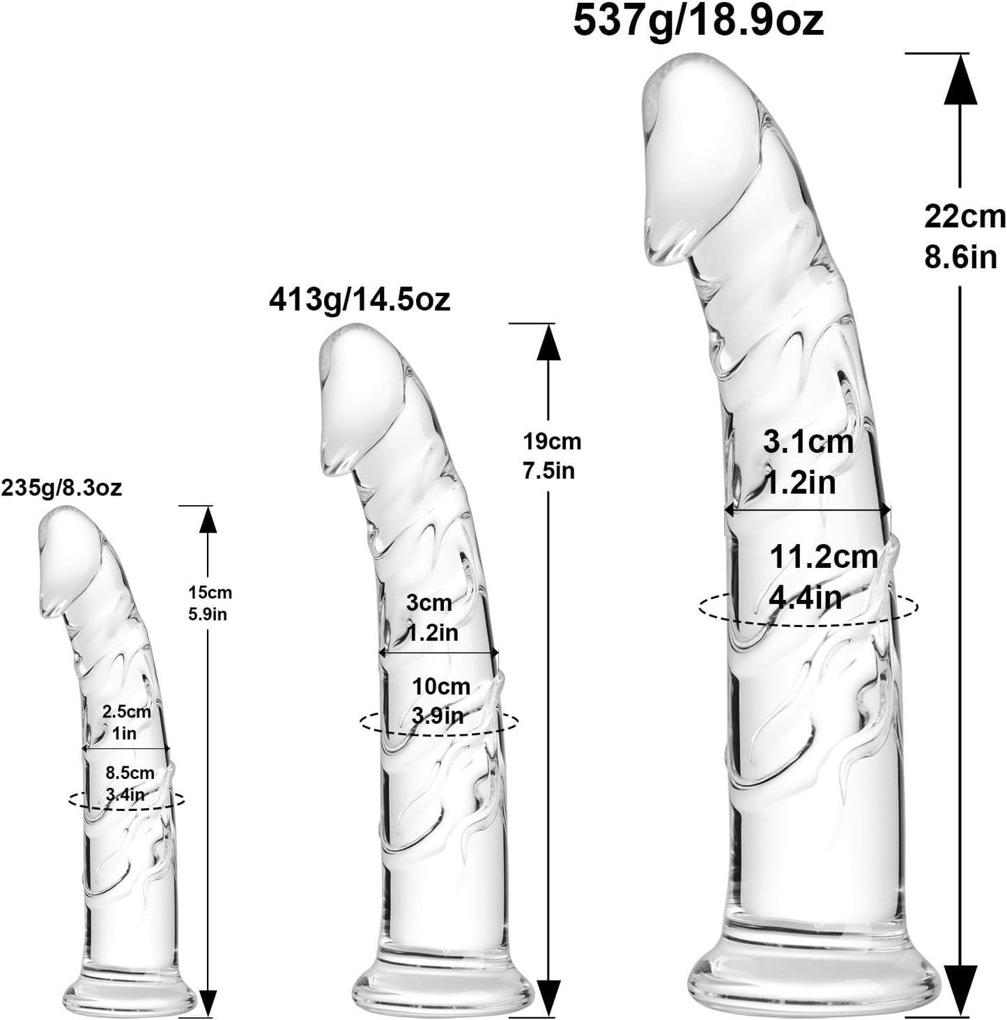 ClearThrust Glass Dildo Trainer Set - Vixen | Nova Network