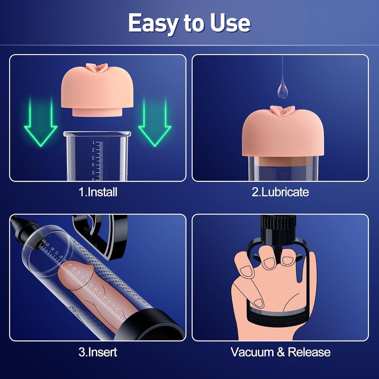 ClearVault Manual Penis Pump | Graduated Tube + Stroker - Vixen Adult Playroom