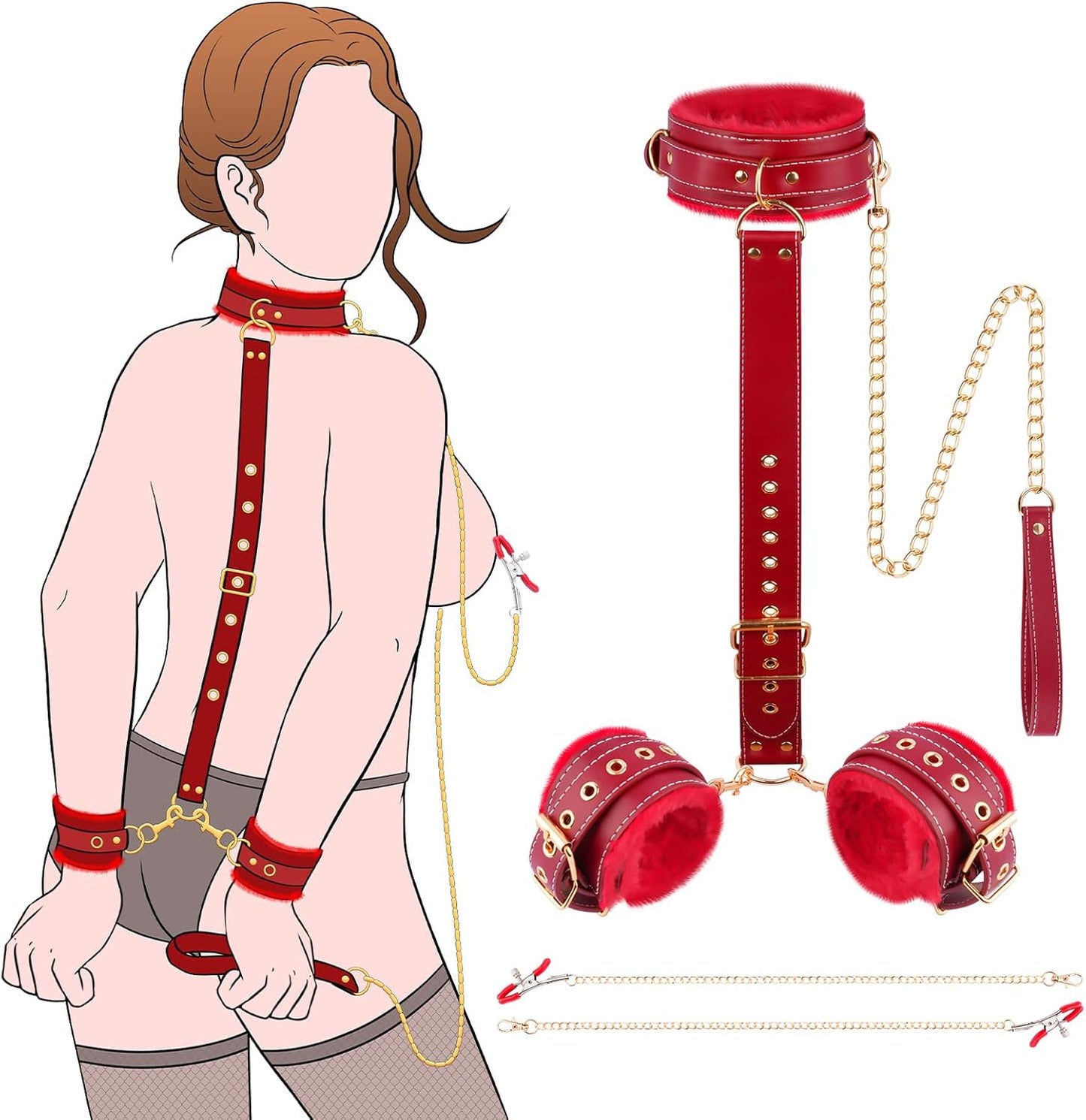 CloudBond Plush Leather BDSM Restraints Set - Vixen | Nova Network