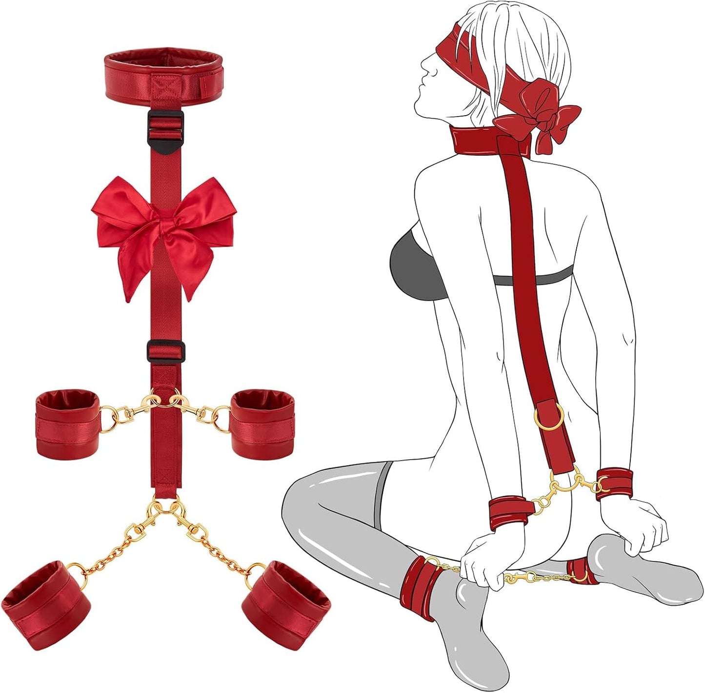 CrimsonBind Collar & Cuff BDSM Kit - Vixen | Nova Network