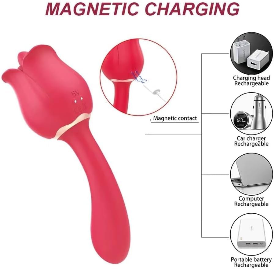 CrimsonLick 2-in-1 Rose Vibrator – Tongue Licking & Vibrating - Vixen Adult Playroom