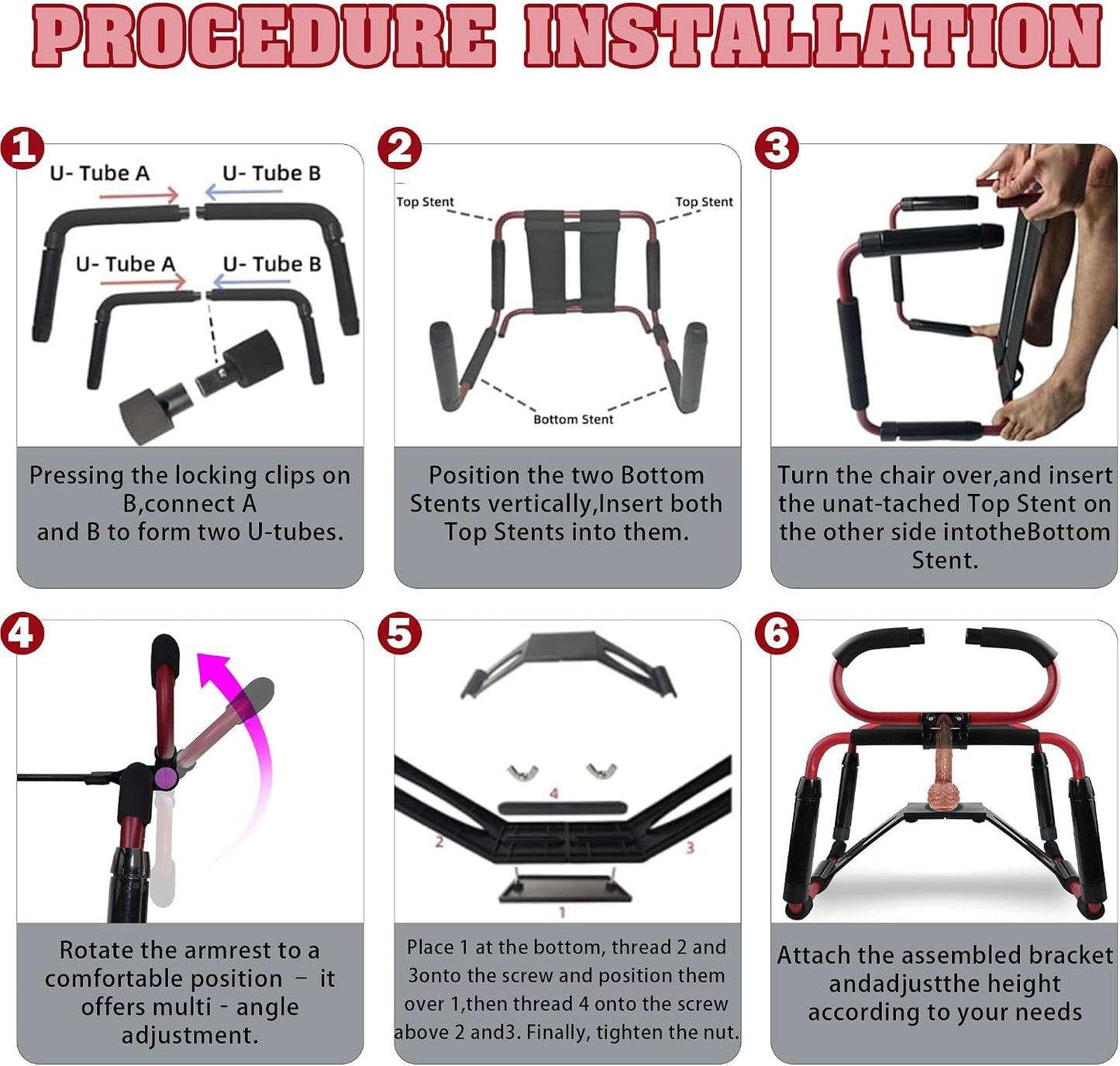 CrimsonThrone Sex Chair | 180° Armrests, Dildo Mount, Red - Vixen Adult Playroom