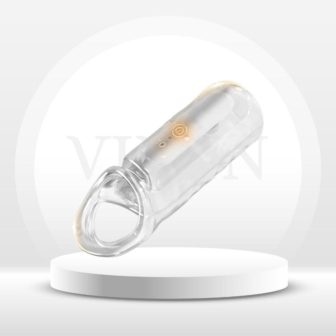 CrystalPulse Transparent Vibrating Penis Sleeve Ring - Vixen | Nova Network