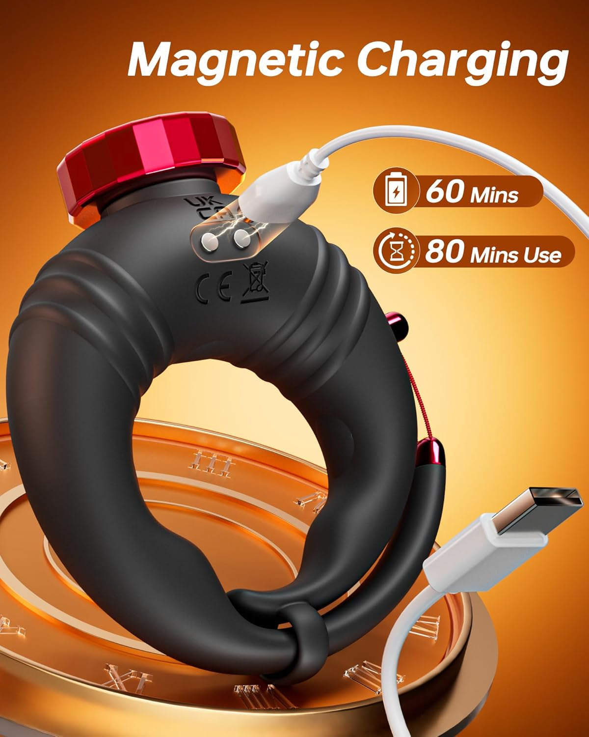 OpenBarrel Adjustable Vibrating Cock Ring – App Control, 10 Modes