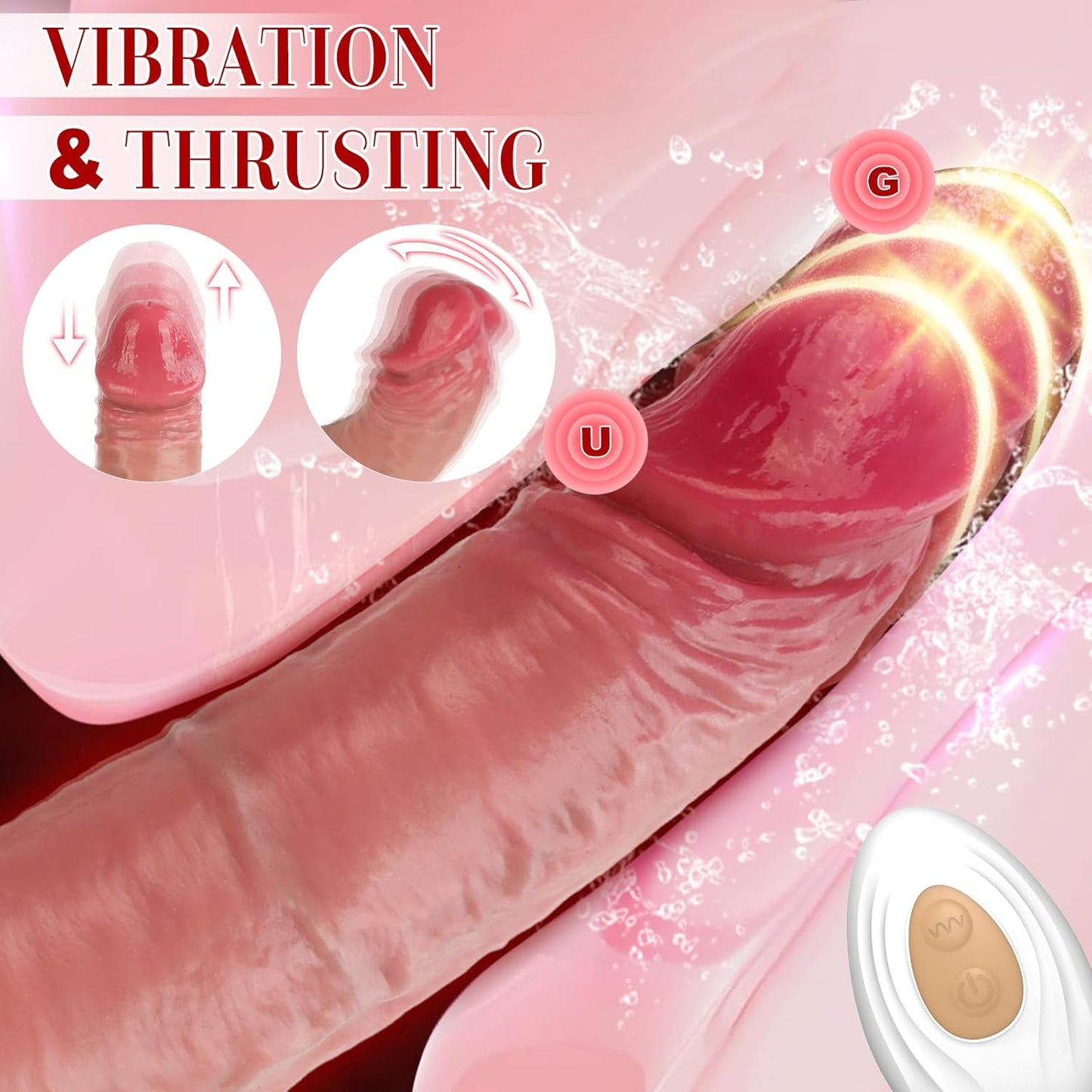 DaddyThrust Realistic Vibrating & Thrusting Silicone Dildo - Vixen | Nova Network