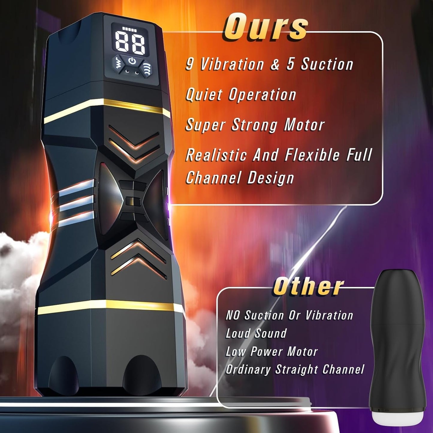 DeepDraw Vibrating Suction Masturbator - Vixen Adult Playroom