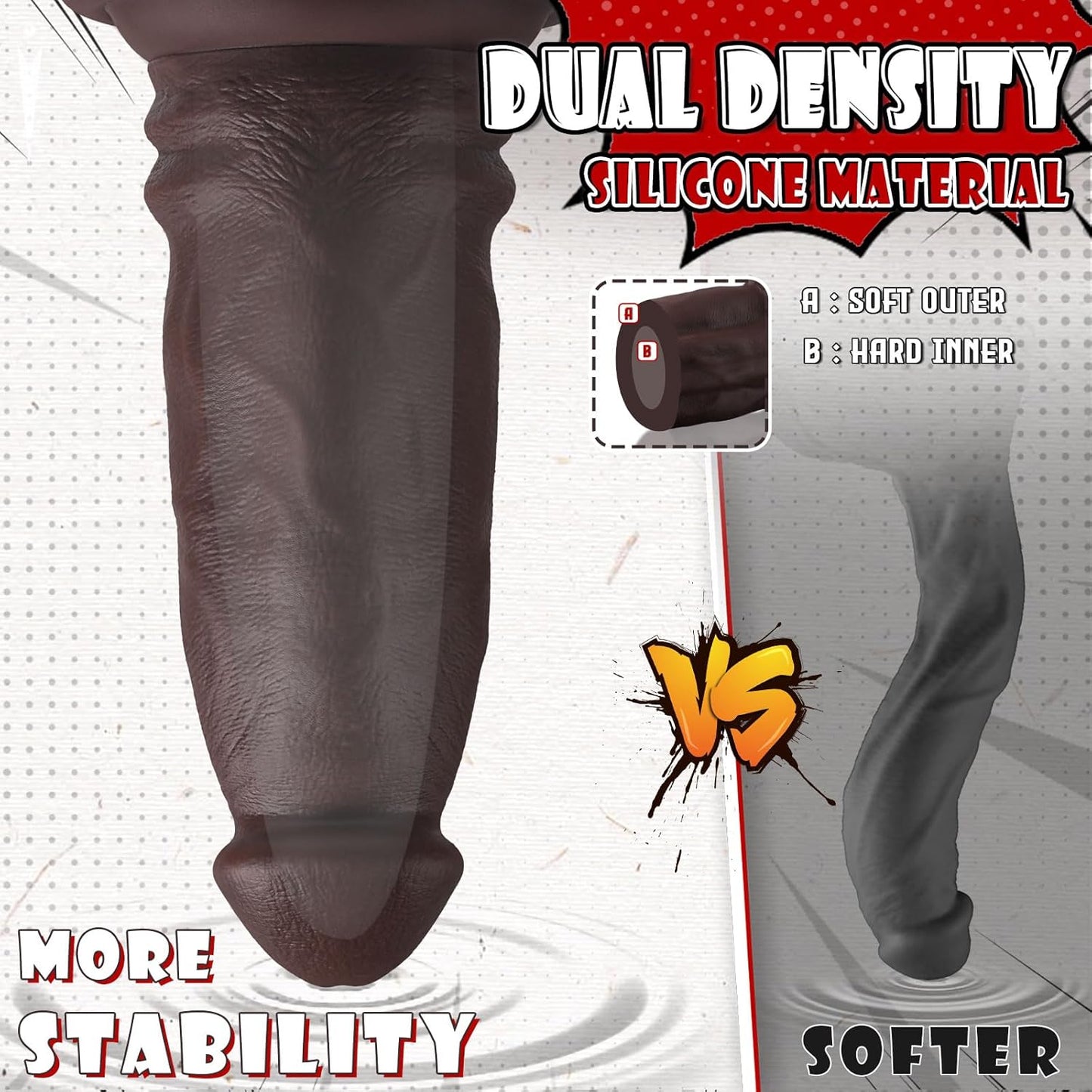 DepthMaster 10" Thick Anal Dildo with Suction Base - Vixen | Nova Network