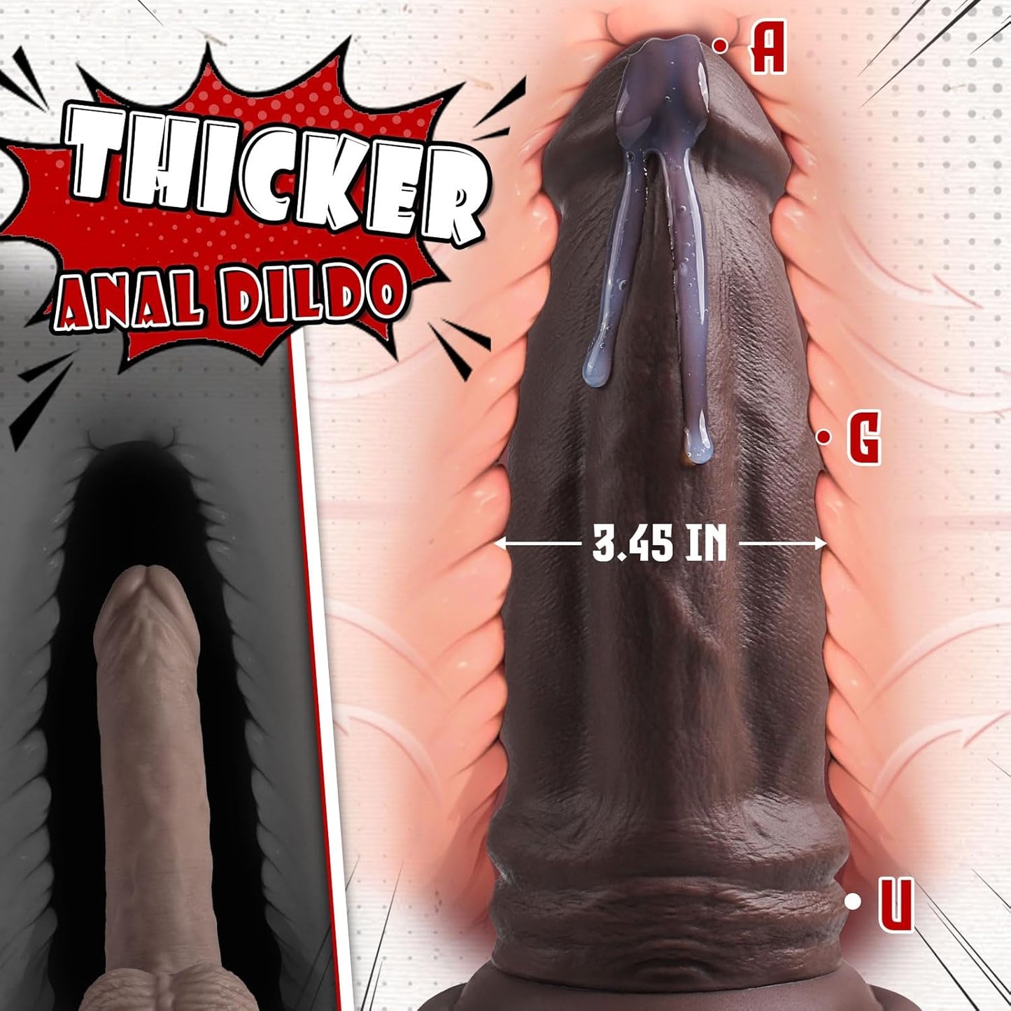 DepthMaster 10" Thick Anal Dildo with Suction Base - Vixen | Nova Network