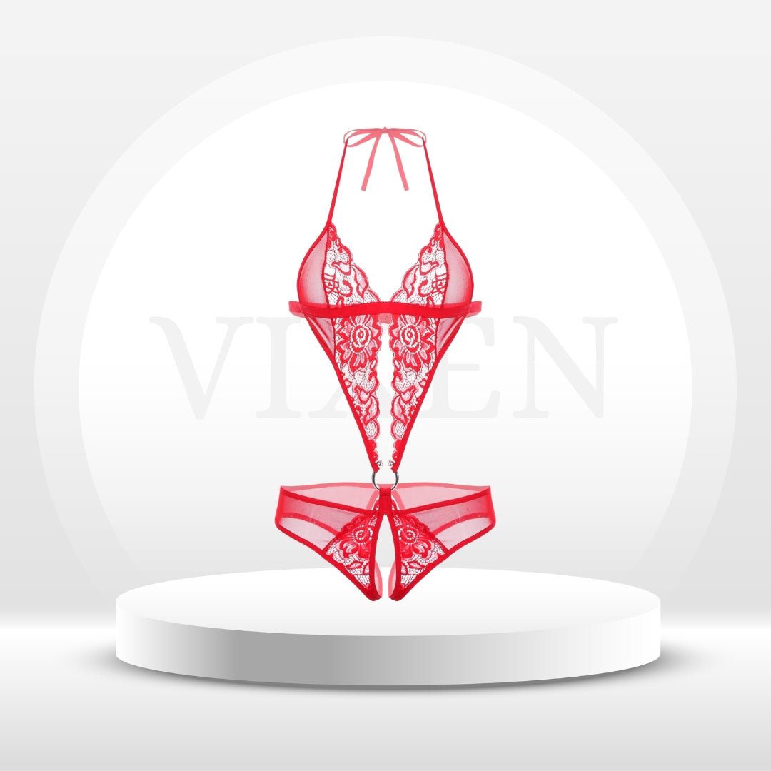 DesireBloom Deep V Lace Teddy - Vixen | Nova Network