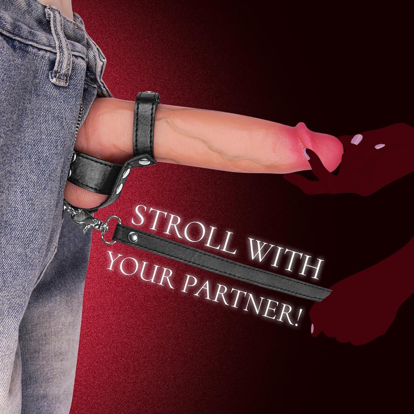 DominionLeather BDSM Cock Ring & Leash Set - Vixen | Nova Network