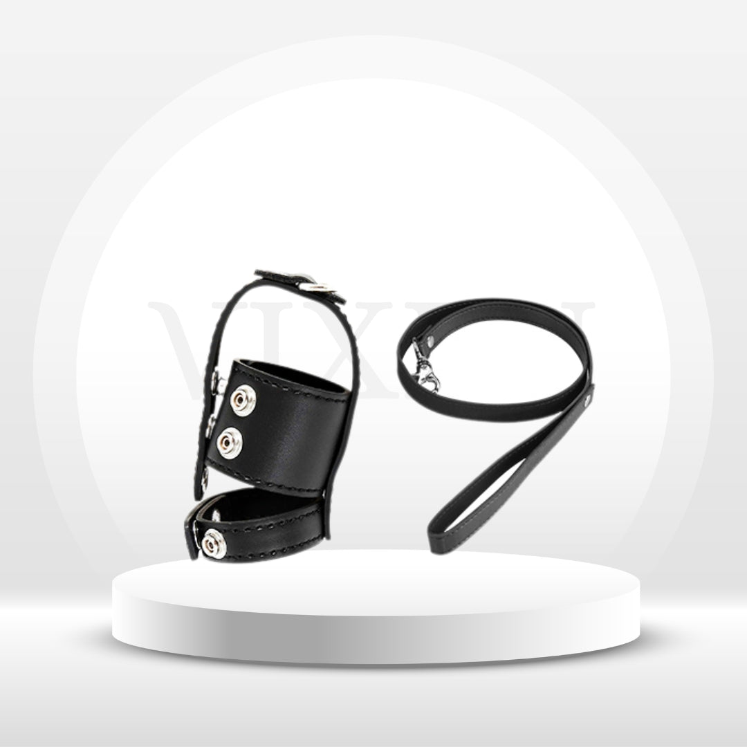 DominionLeather BDSM Cock Ring & Leash Set - Vixen | Nova Network