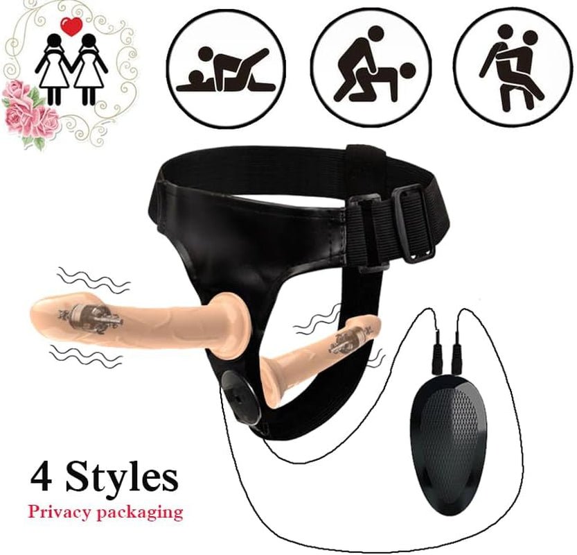 DoubleDare Vibrating Strap-On Dildo Harness 10 Modes - Vixen | Nova Network