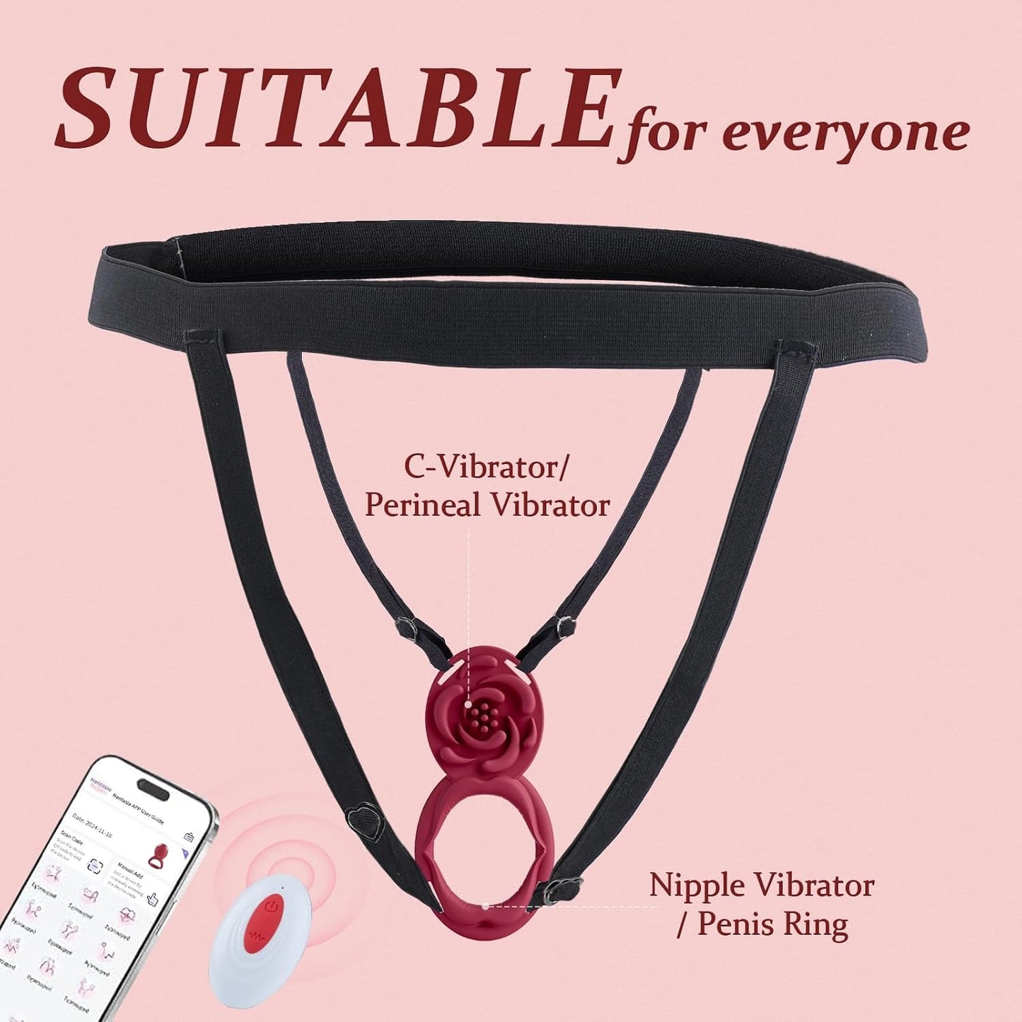 DualMuse 3 - in - 1 Rose Clit & Cock Ring Vibrator - Vixen | Nova Network