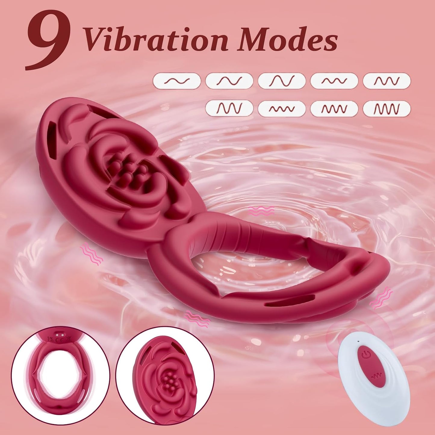DualMuse 3 - in - 1 Rose Clit & Cock Ring Vibrator - Vixen | Nova Network