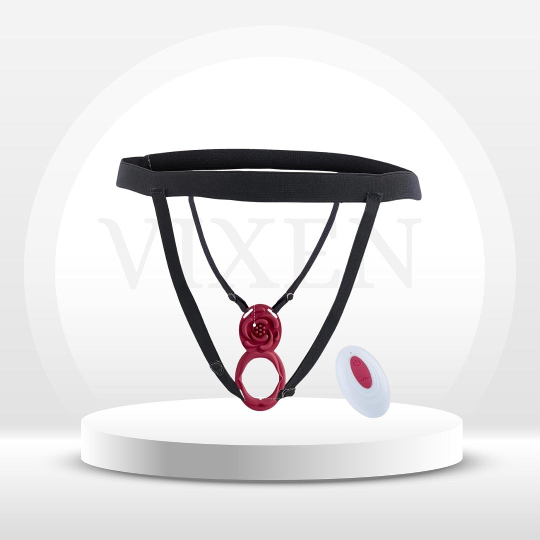 DualMuse 3 - in - 1 Rose Clit & Cock Ring Vibrator - Vixen | Nova Network