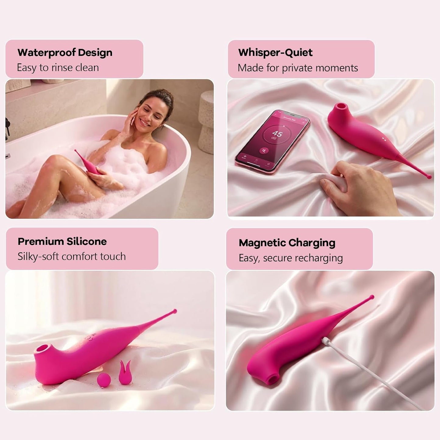 DuetWave 2-in-1 Clit Sucker & Precision Vibrator – App Control, 20 Modes - Vixen Adult Playroom
