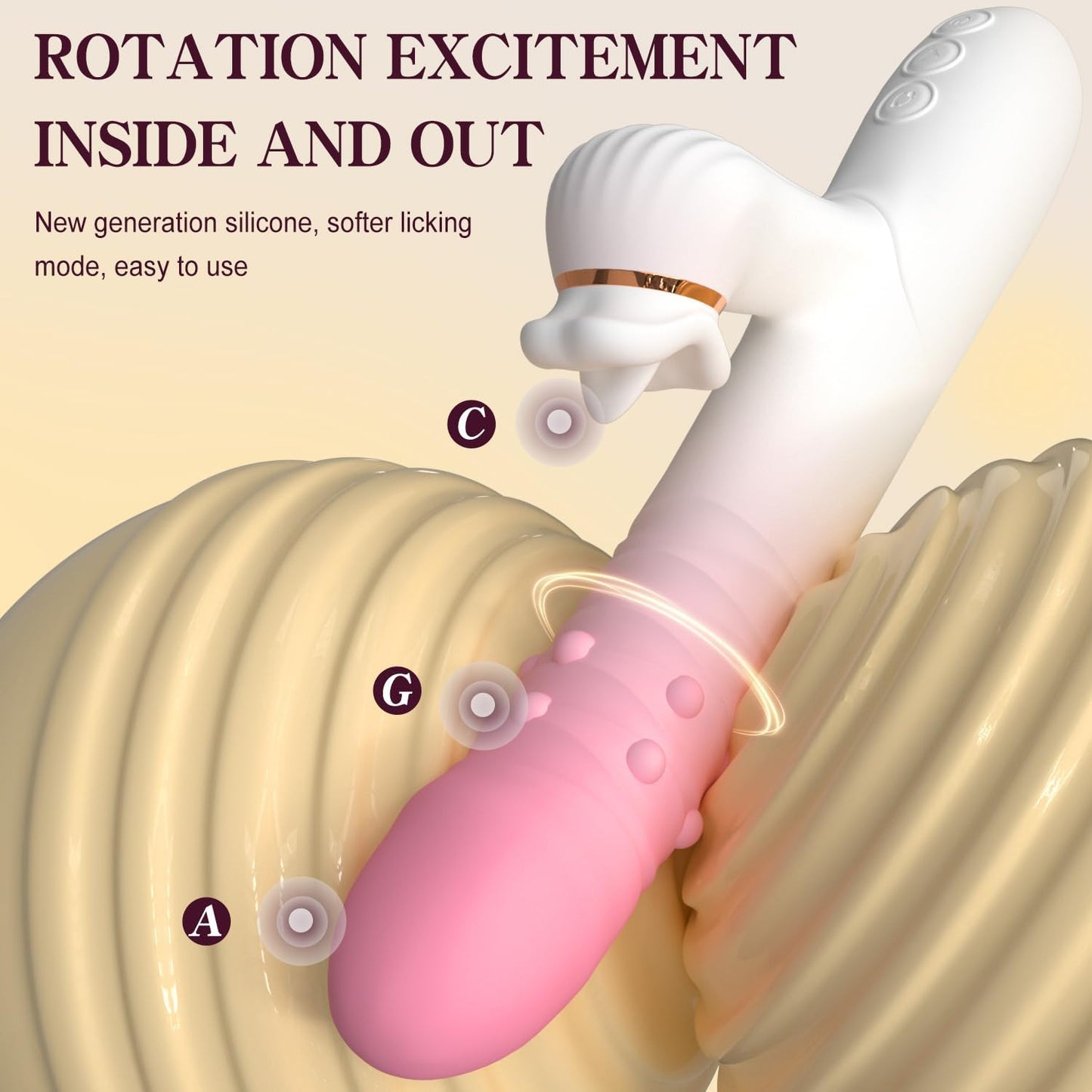 FadedGlory 3 - in - 1 Rotating Beads & Tongue Vibrator - Vixen | Nova Network