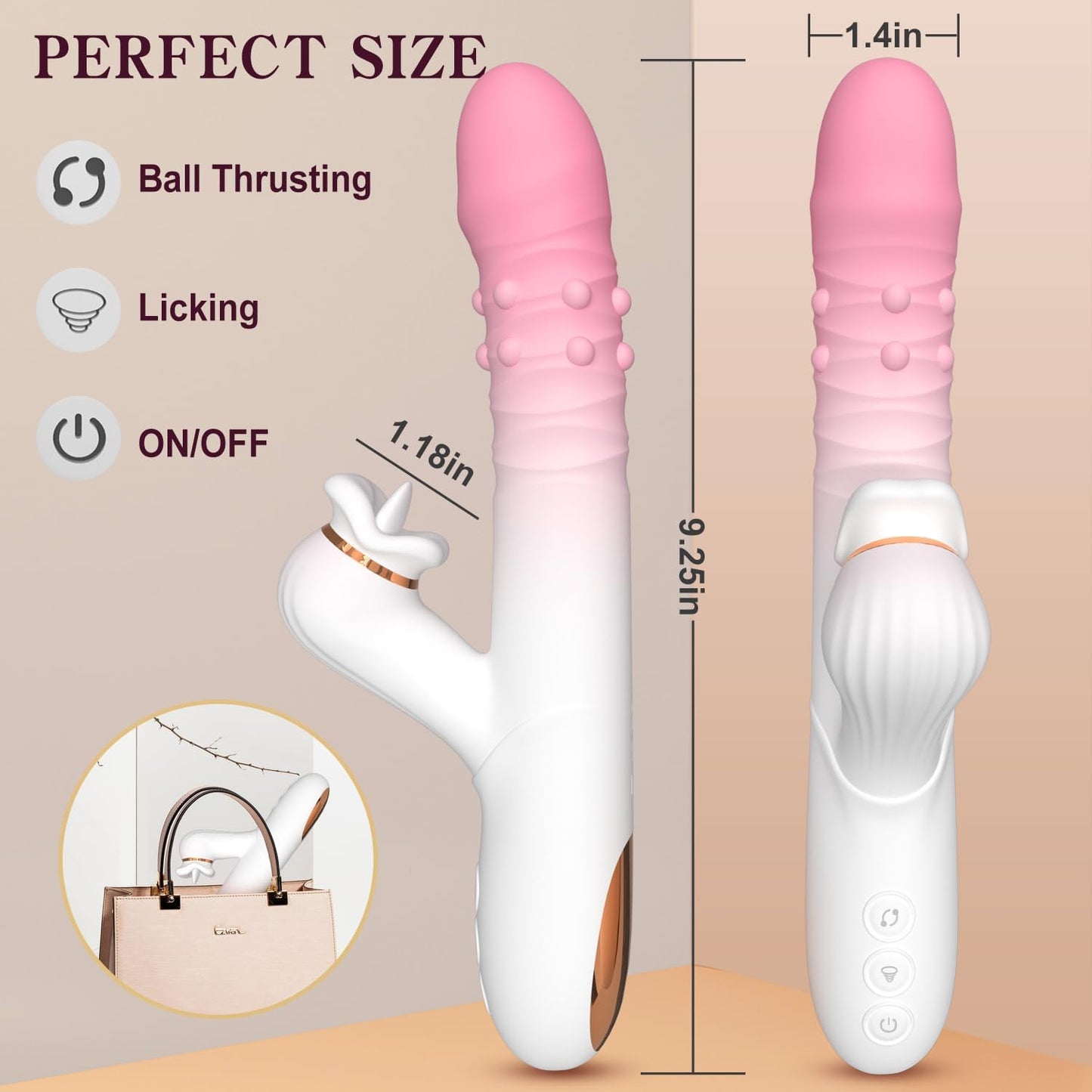 FadedGlory 3 - in - 1 Rotating Beads & Tongue Vibrator - Vixen | Nova Network