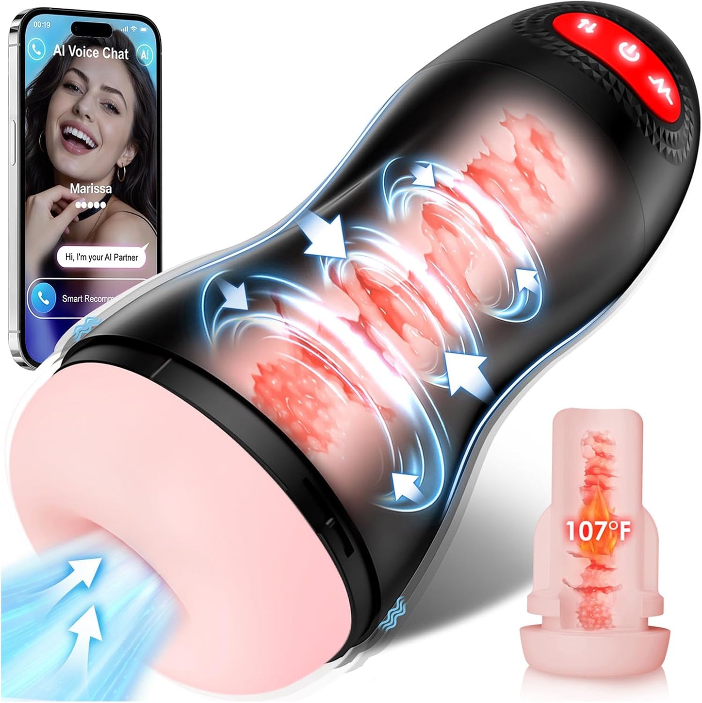 SmartStroke AI App-Control Heating Suction Male Stroker