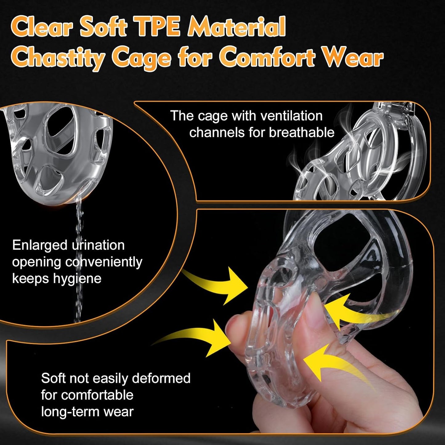 FlexCage Transparent Soft Chastity Cage - Vixen | Nova Network