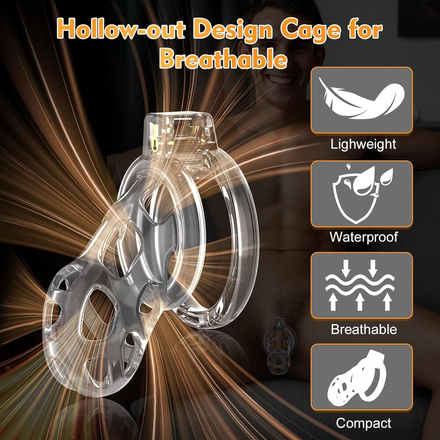 FlexCage Transparent Soft Chastity Cage - Vixen | Nova Network