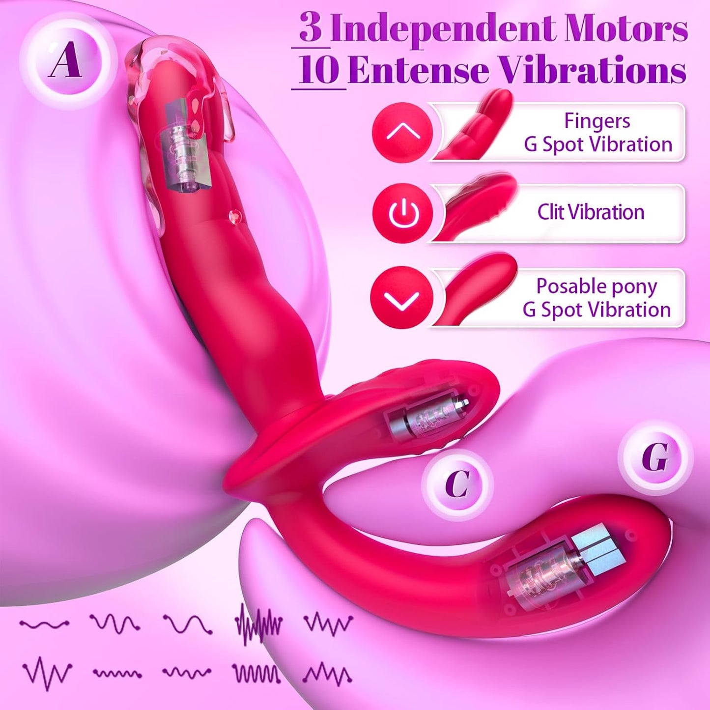 FlexDuo Wearable Strap - On Dual Ended Vibrator - Vixen | Nova Network