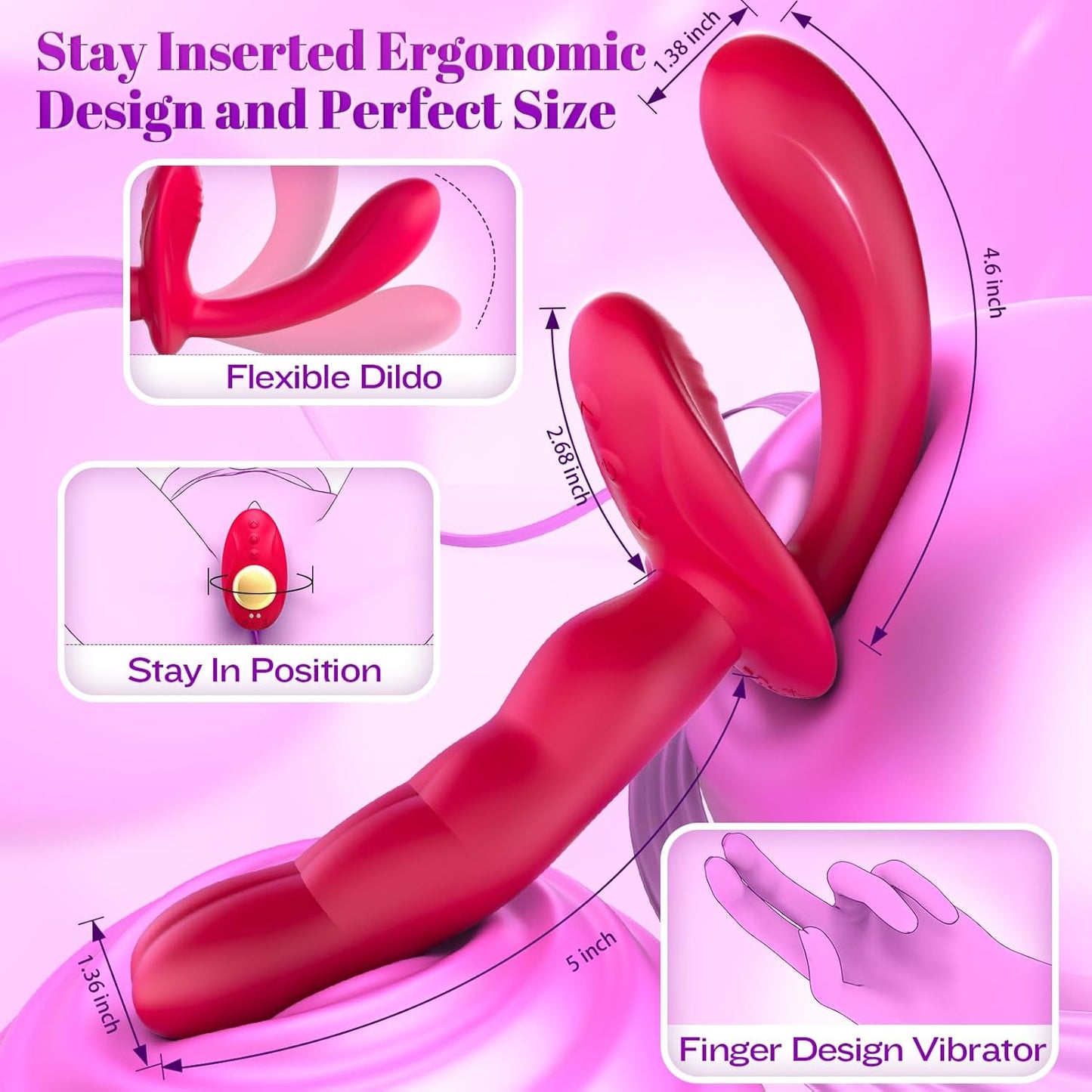 FlexDuo Wearable Strap - On Dual Ended Vibrator - Vixen | Nova Network