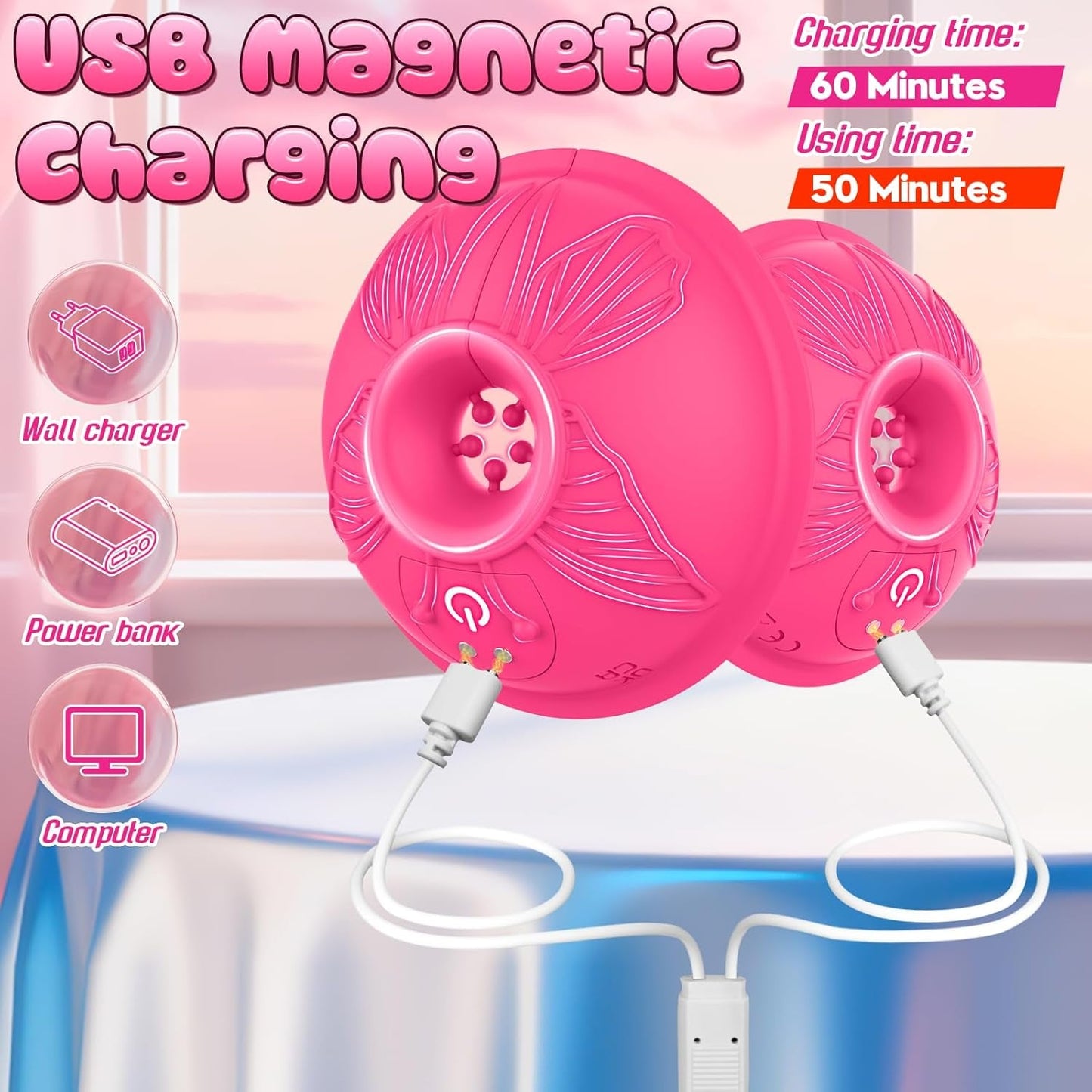 FlutterClamp Vibrating Nipple Clamps with App/Remote Control - Vixen | Nova Network