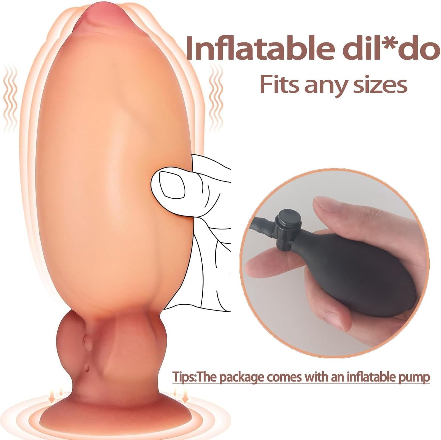 FullBloom 4 - in - 1 Inflatable Vibrating Dildo with Suction Base - Vixen | Nova Network