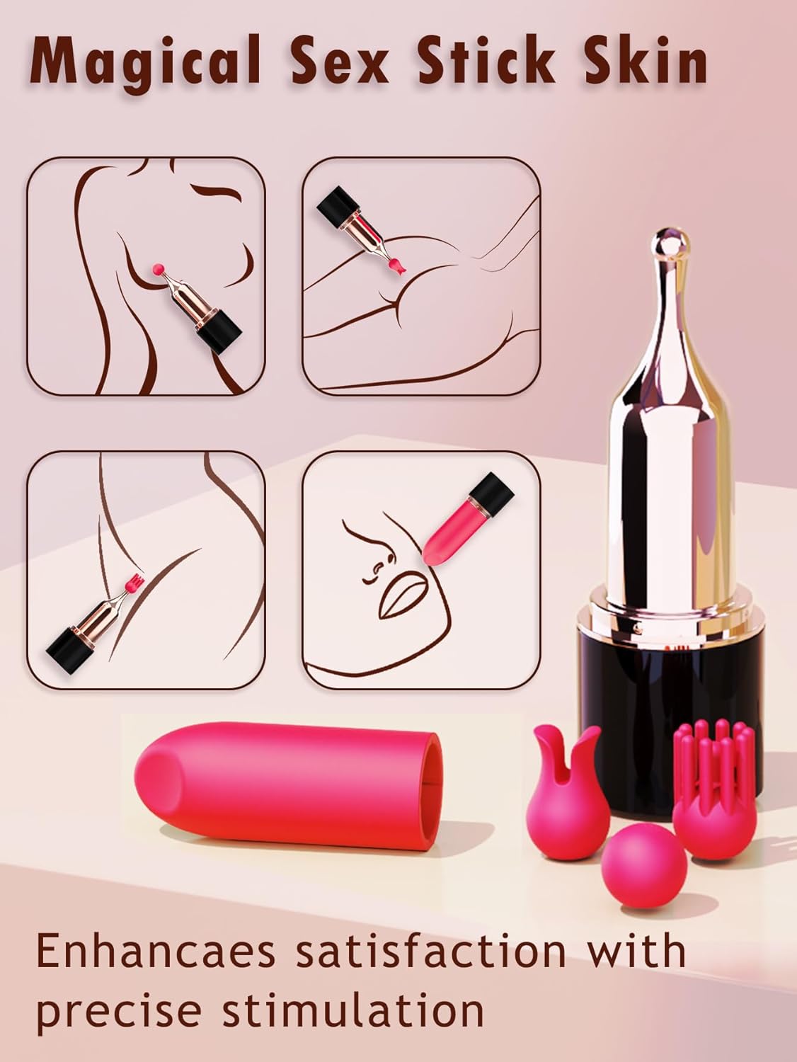 GlamVibe 4 - Play Lipstick Vibrator - Vixen | Nova Network