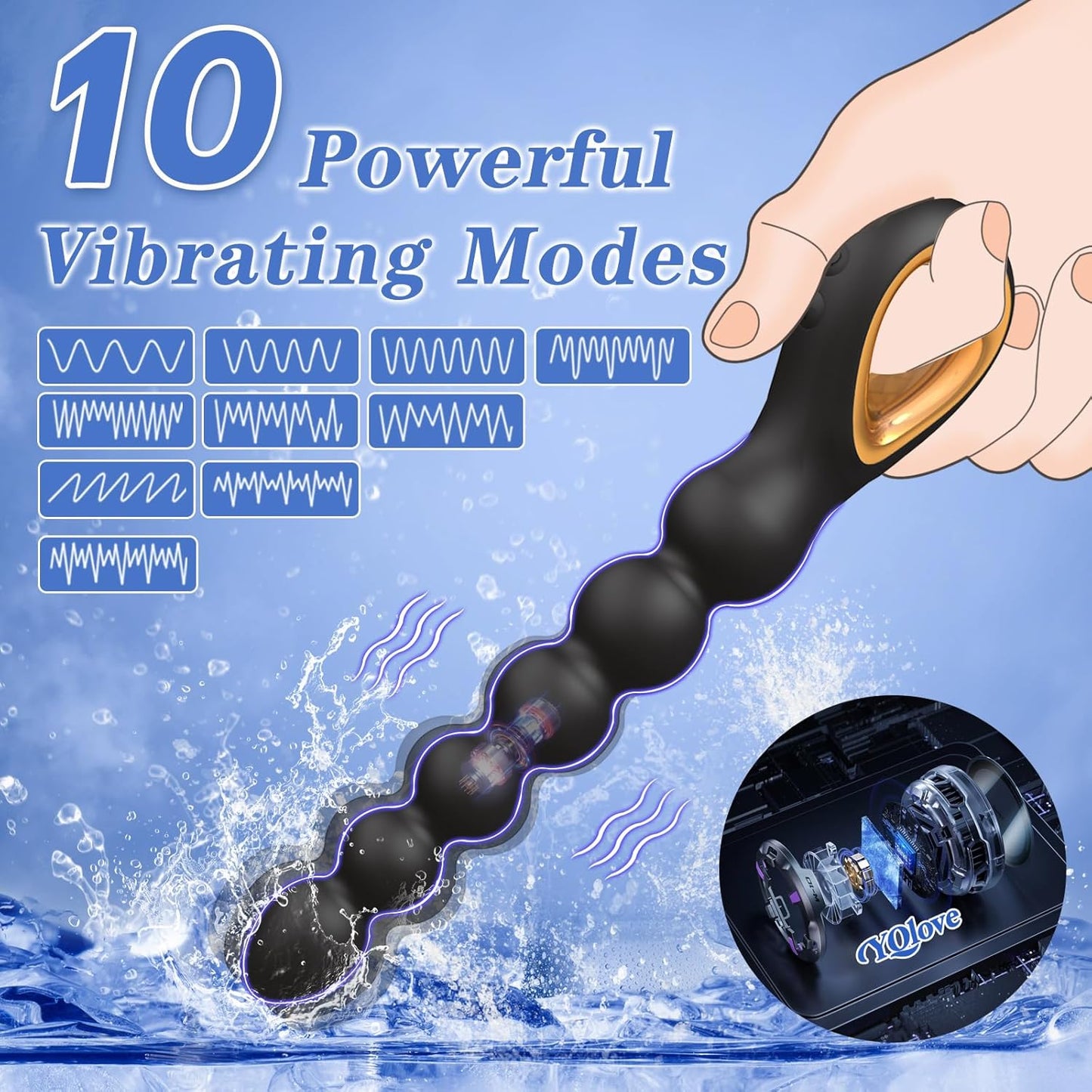 GlidePulse Vibrating Anal Beads Wand - Vixen | Nova Network