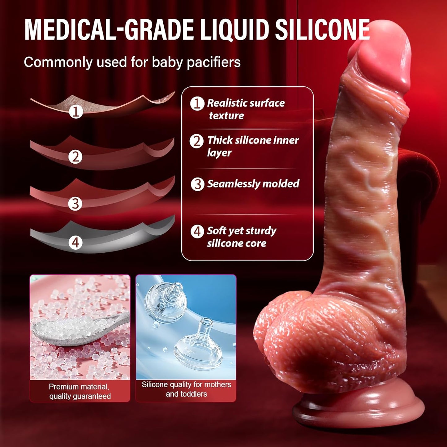 GlideReal – 8.5” Extra Skin Dildo - Vixen | Nova Network
