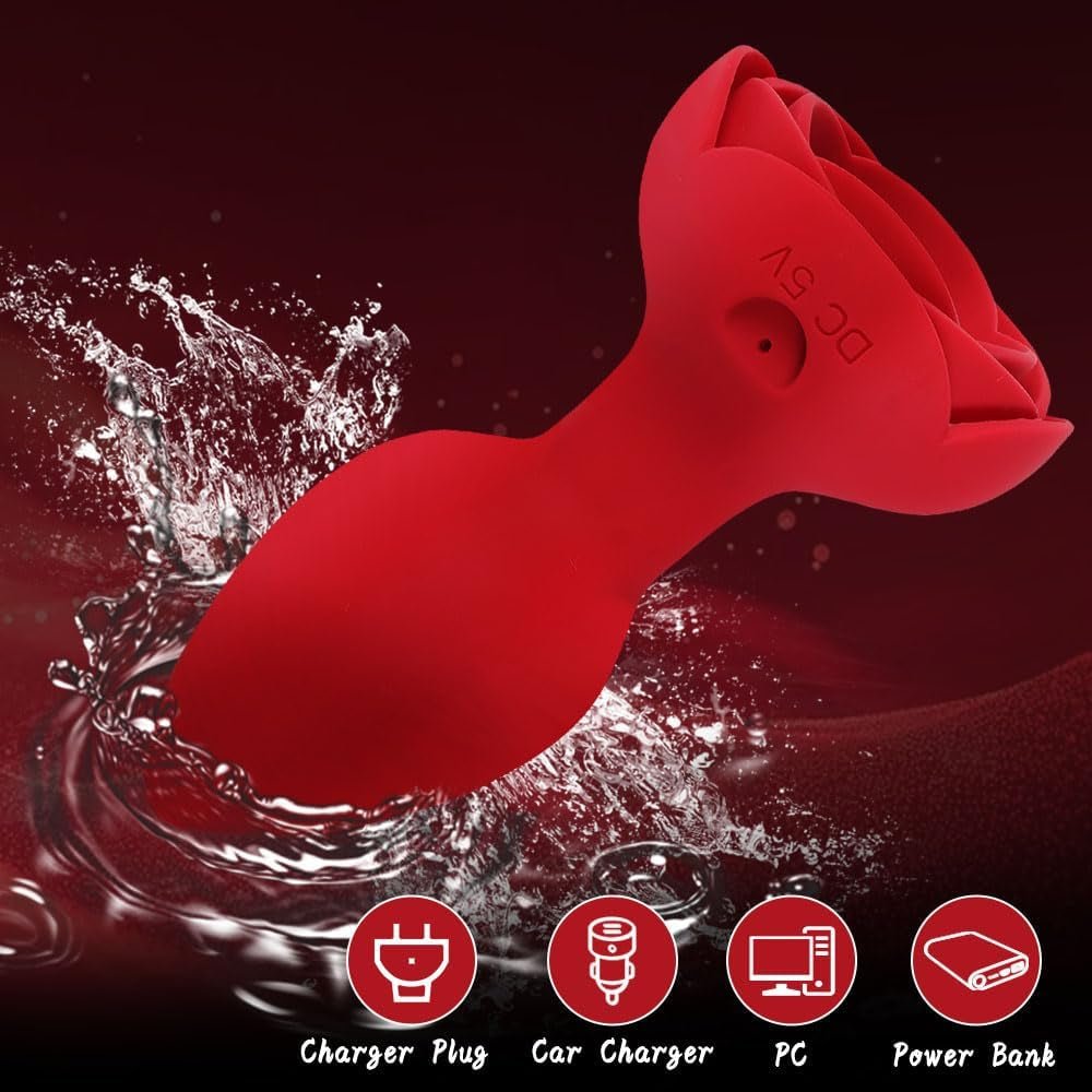 GlowBloom Rotating Rose Anal Plug - Vixen | Nova Network