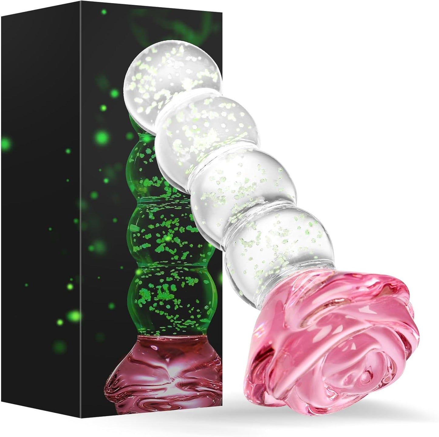 GlowRose Glass Anal Beads - Vixen | Nova Network