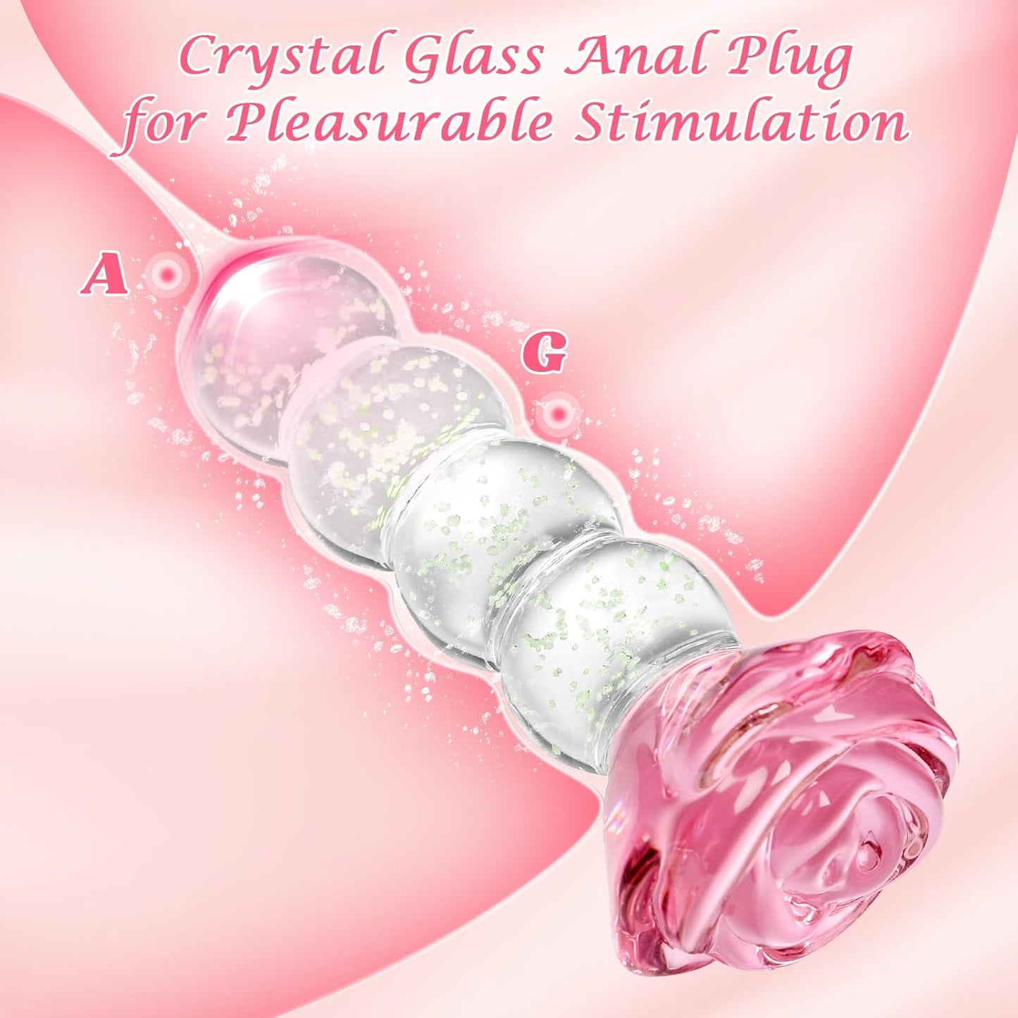 GlowRose Glass Anal Beads - Vixen | Nova Network